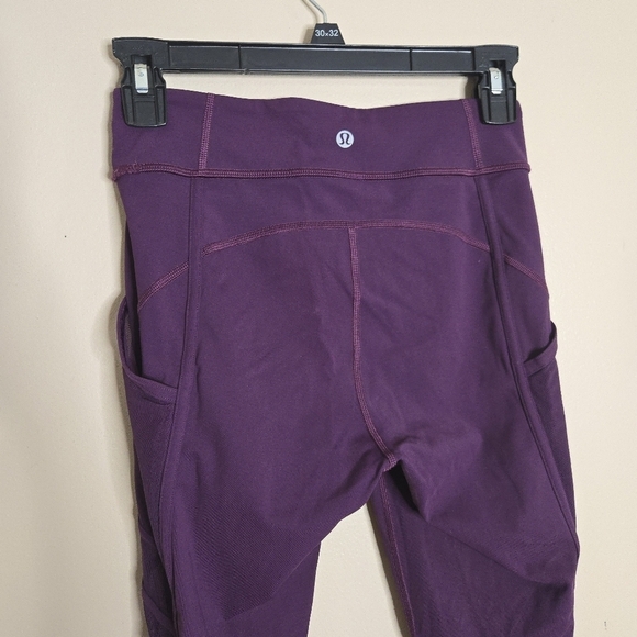 Lululemon Purple Leggings Mesh Panel - Picture 1 of 7